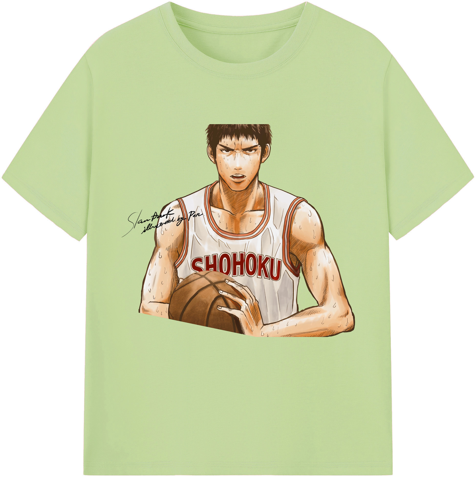 SLAM DUNK／スラムダンク 綿100％半袖Tシャツ（フロントプリント）